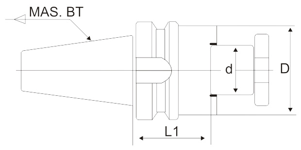 BT - Face / Shell Mill Adaptor - Diagram
