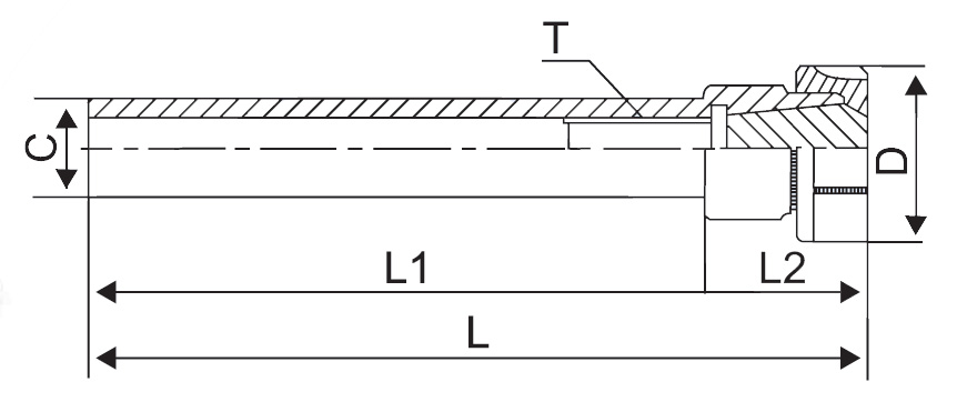 Cylindrical Collet Adaptor - Diagram