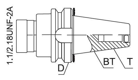 F1 Rough Boring Heads Shanks - BT-30 / BT-40 / BT- 50 - Diagram